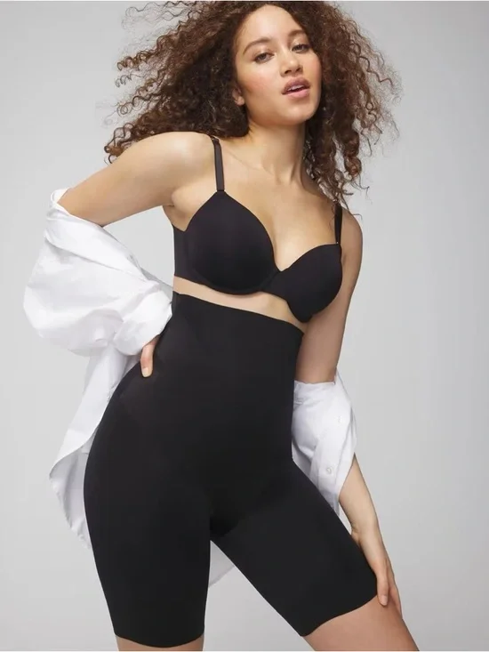 NWT SOMA Shaping Vanishing Edge High-Waist Thigh Slimmer Shorts Black Size Large - Picture 3 of 5